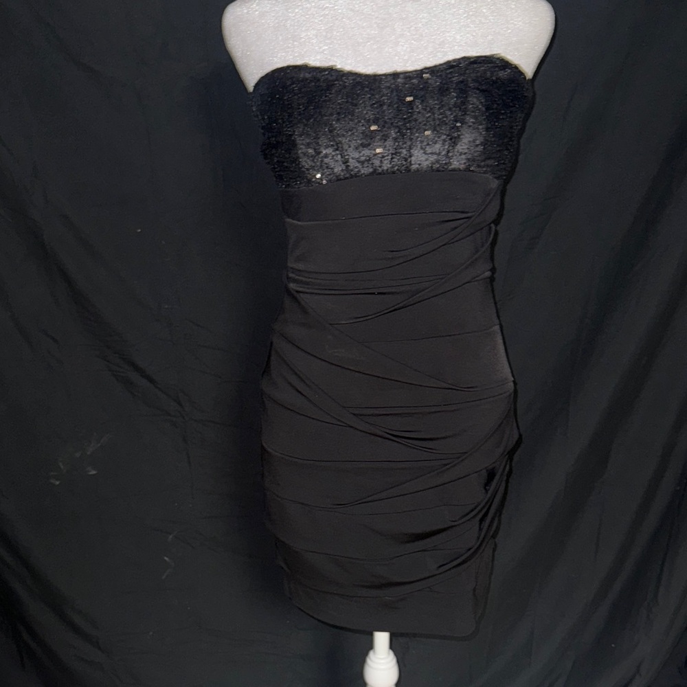 Ruby Rox Black Strapless Dress with Sequin Detail